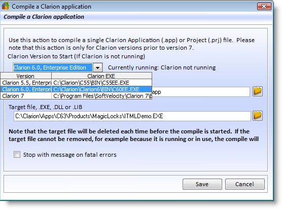 Compile_Clarion_Select_Clarion_version