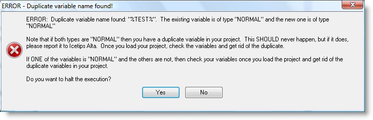 Project_Variables_DuplicateFound